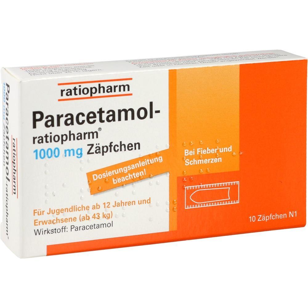 Eine Packung Paracetamol-Zäpfchen bei Fieber und Schmerzen.