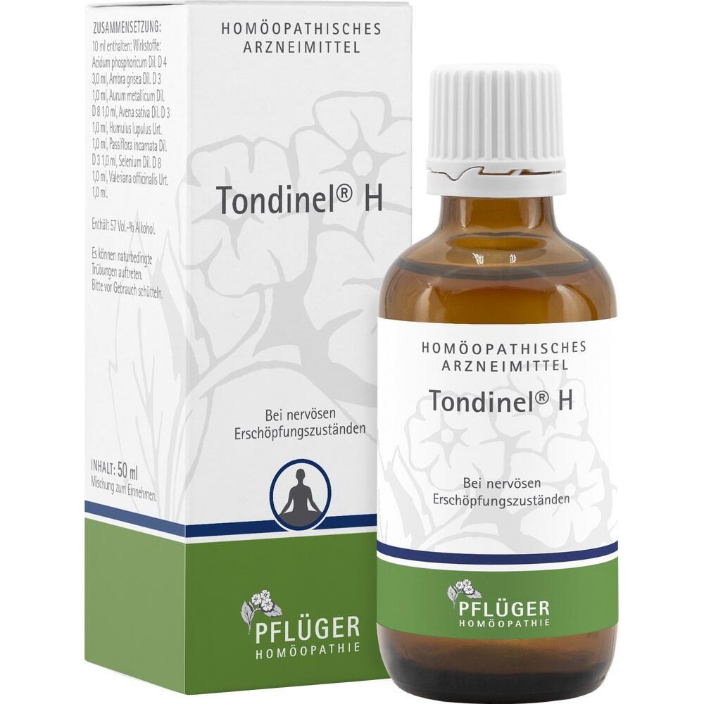 Braunes Fläschchen Tondinel® H, ein homöopathisches Mittel gegen nervöse Erschöpfung.