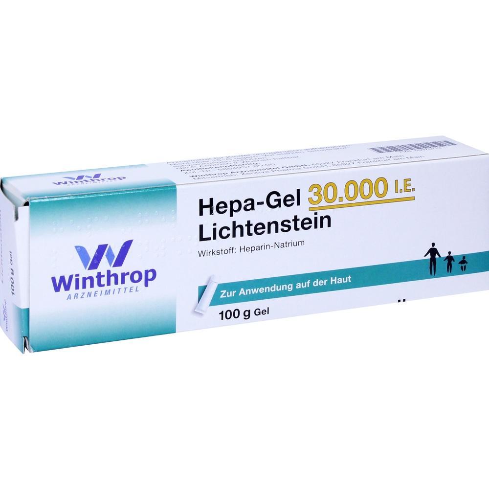 Eine Packung Hepa-Gel von Winthrop zur Anwendung auf der Haut.