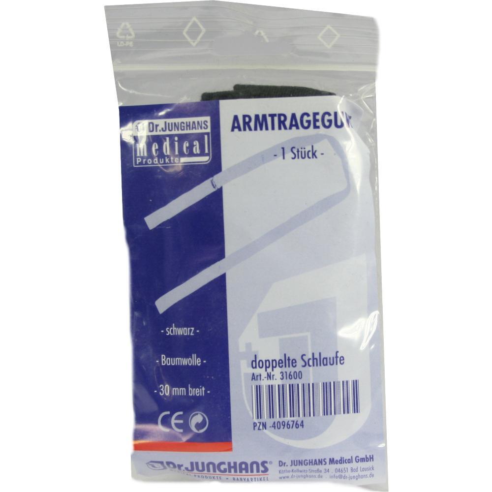 Verpackung mit einer Armbandage, blau-weißes Design, Produktinfos aufgedruckt.