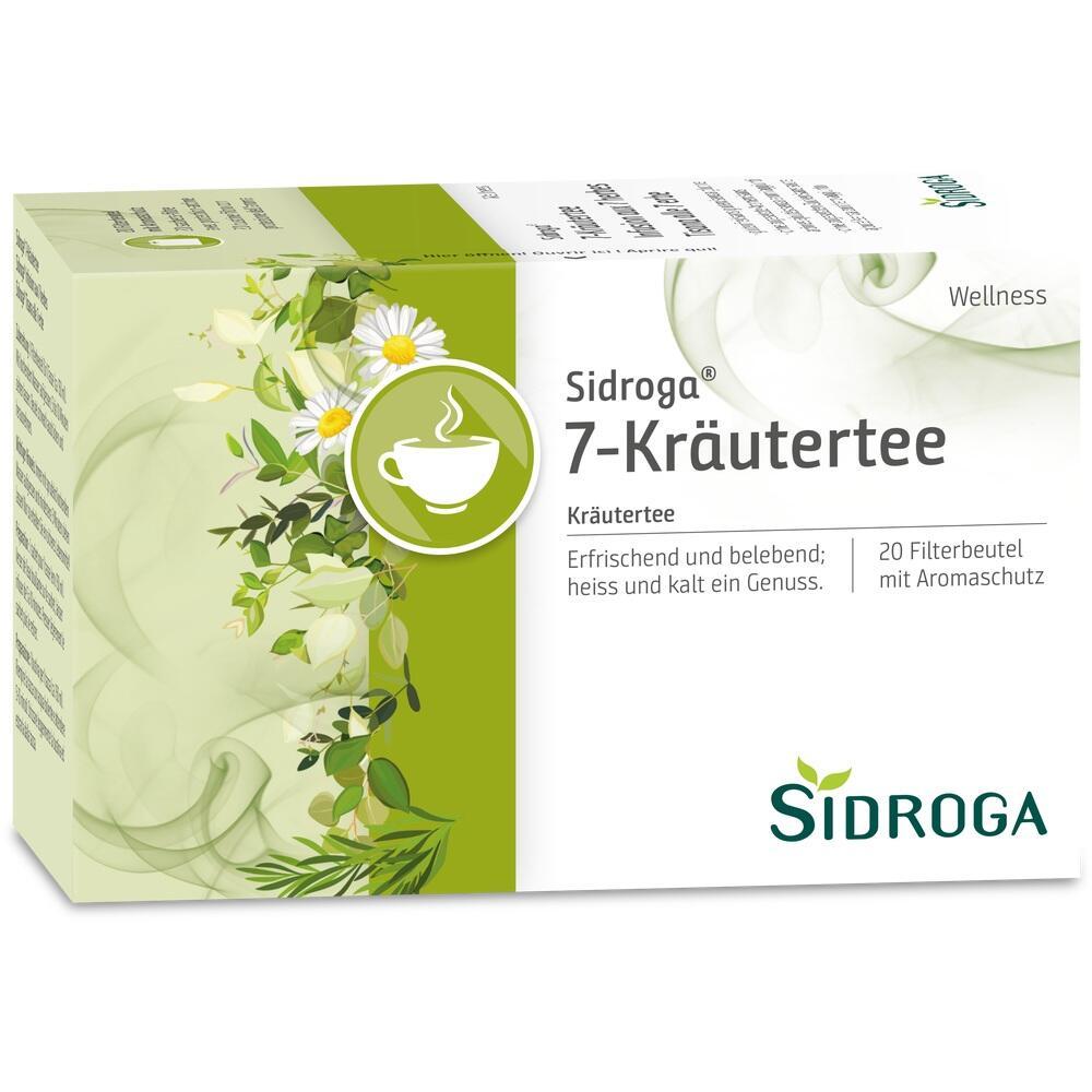 Eine Teepackung von Sidroga mit 7-Kr&auml;utertee, 20 Beutel.