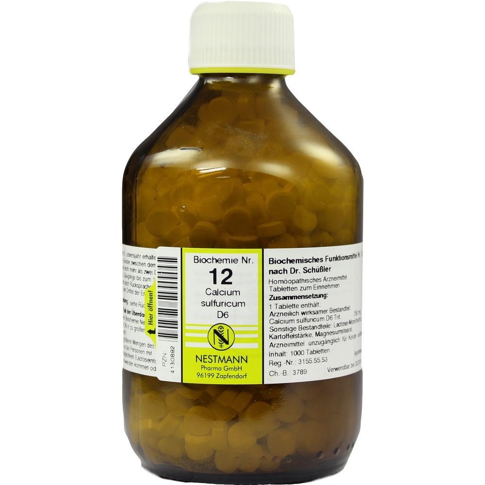 Eine braune Flasche mit kleinen Tabletten und einem wei&szlig;en Etikett.