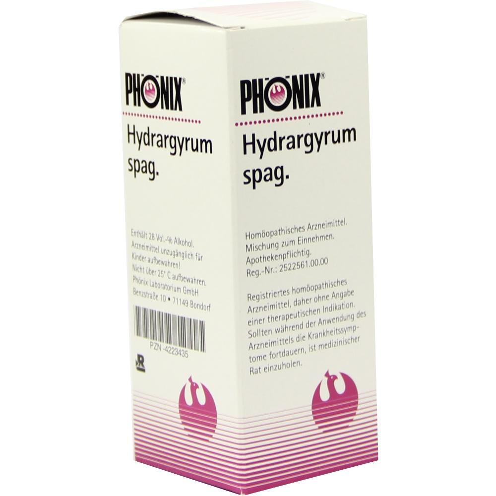 Wei&szlig;e Arzneimittelverpackung mit der Aufschrift "Ph&ouml;nix Hydrargyrum spag.".