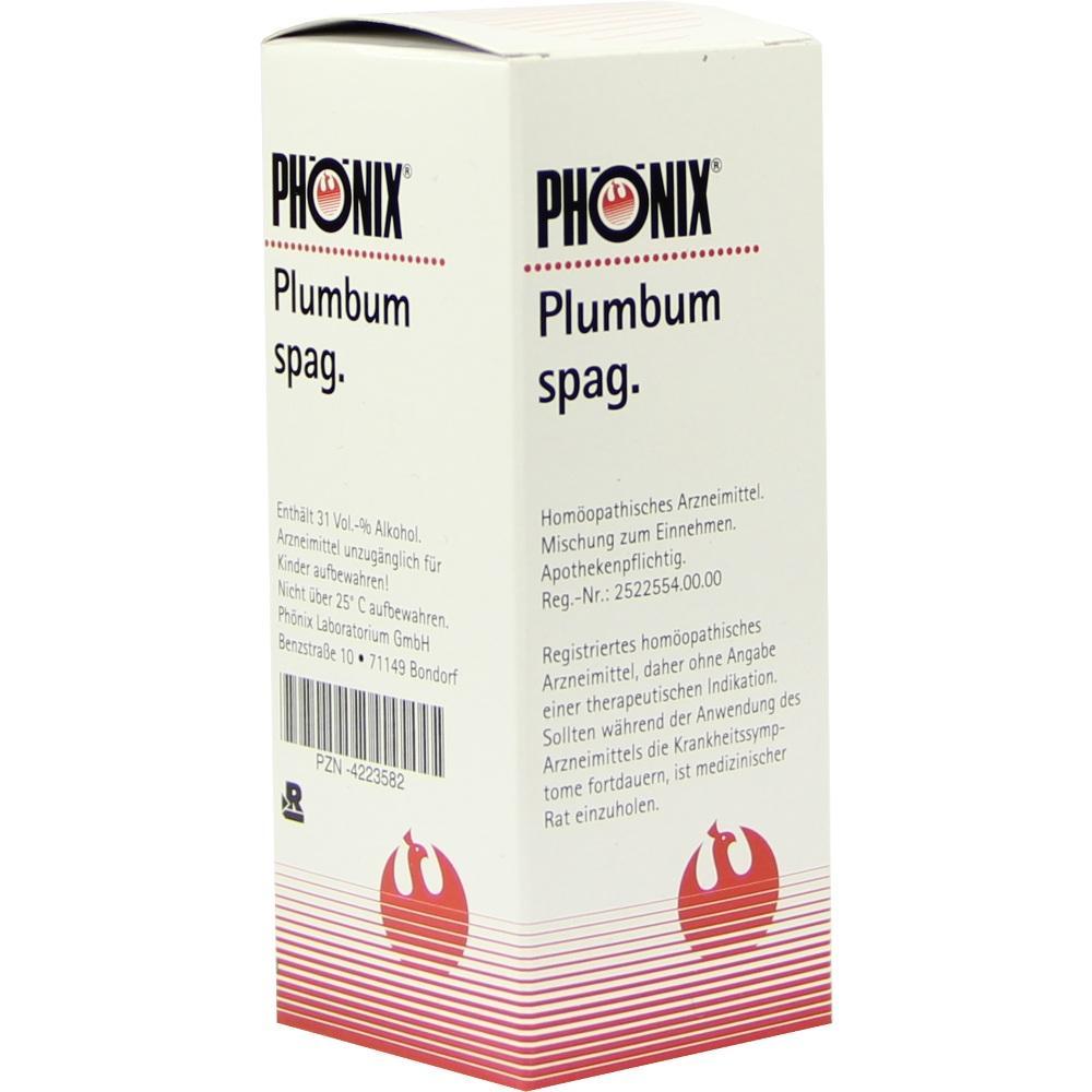 Wei&szlig;e Verpackung einer hom&ouml;opathischen Medizin namens "Plumbum spag." von Ph&ouml;nix.