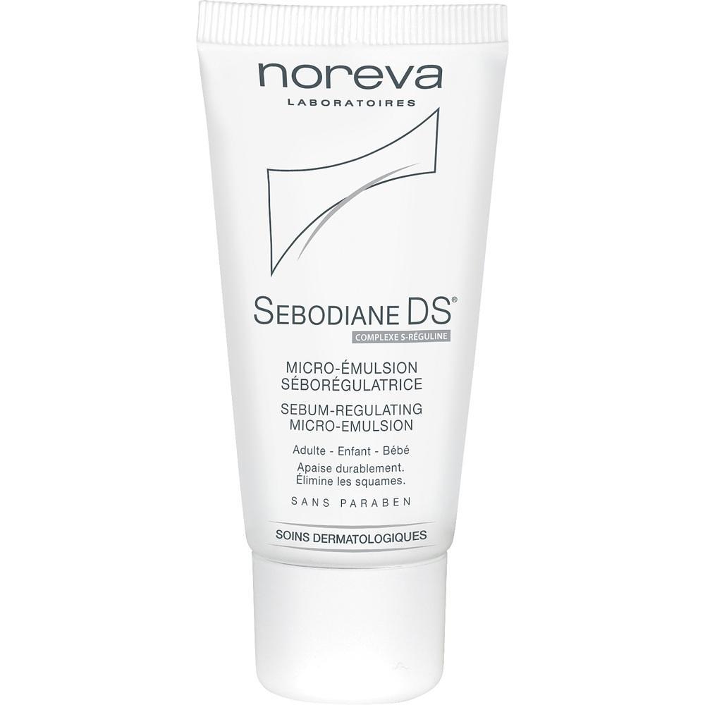 Weiße Tube mit Hautpflege-Emulsion von Noreva für Erwachsene und Kinder.