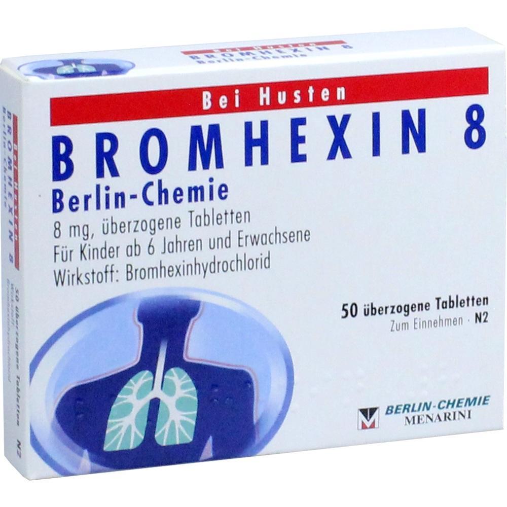 Auf der Packung steht: "Bromhexin 8" gegen Husten f&uuml;r Kinder ab 6 Jahren und Erwachsene.