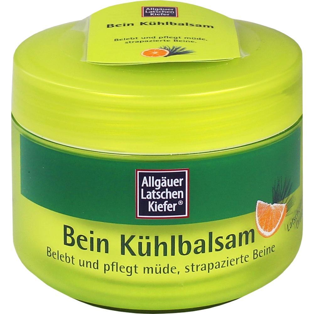 Gelbe Dose mit Bein Kühlbalsam zur Pflege müder, strapazierter Beine.