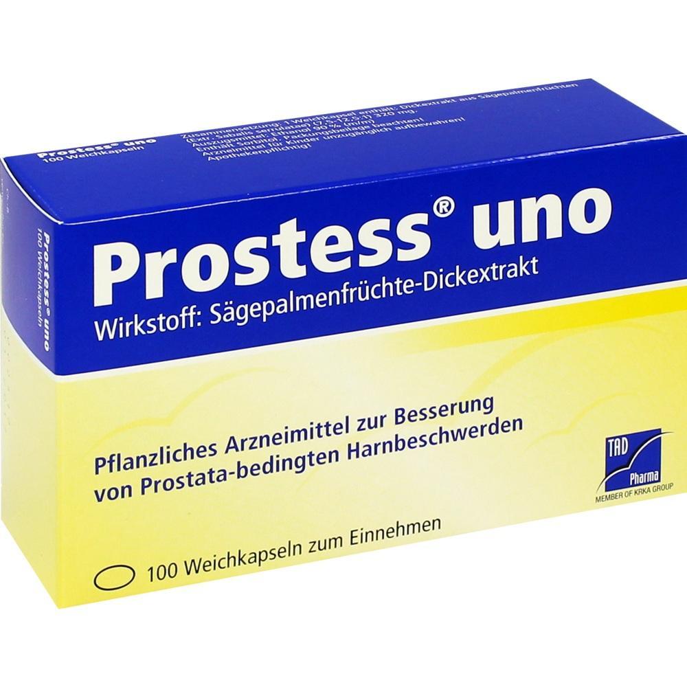 Schachtel mit pflanzlichem Arzneimittel gegen Prostatabeschwerden.