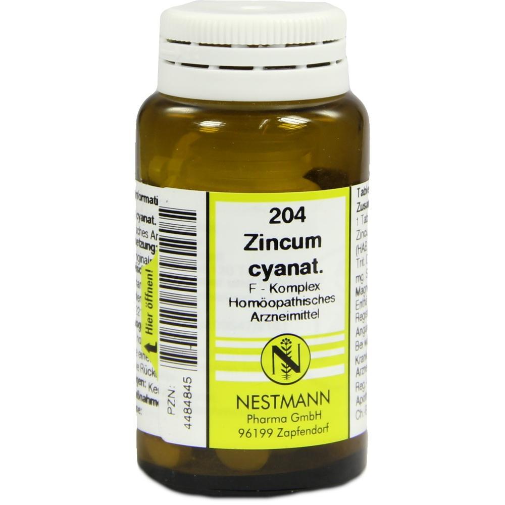 Braunes Fl&auml;schchen mit dem Etikett "Zincum cyanat" f&uuml;r hom&ouml;opathische Medizin.