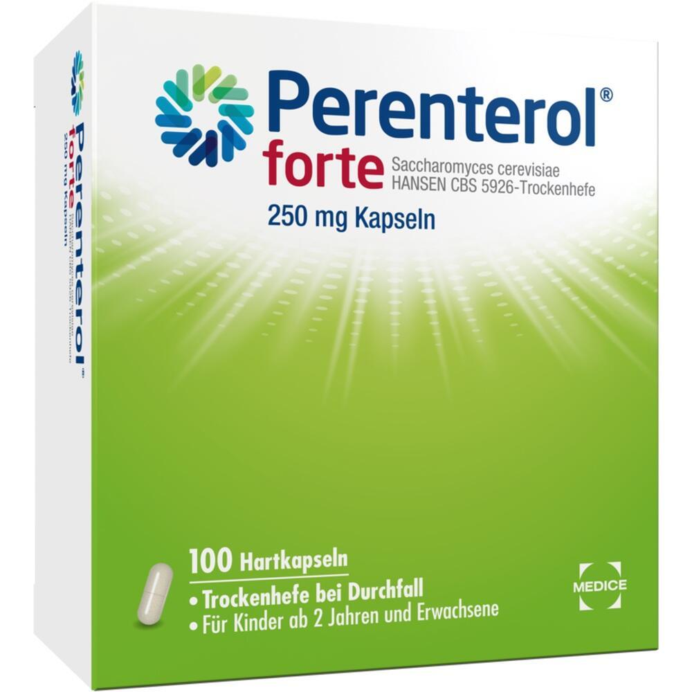 Eine gr&uuml;ne Packung mit Kapseln gegen Durchfall f&uuml;r Kinder und Erwachsene.