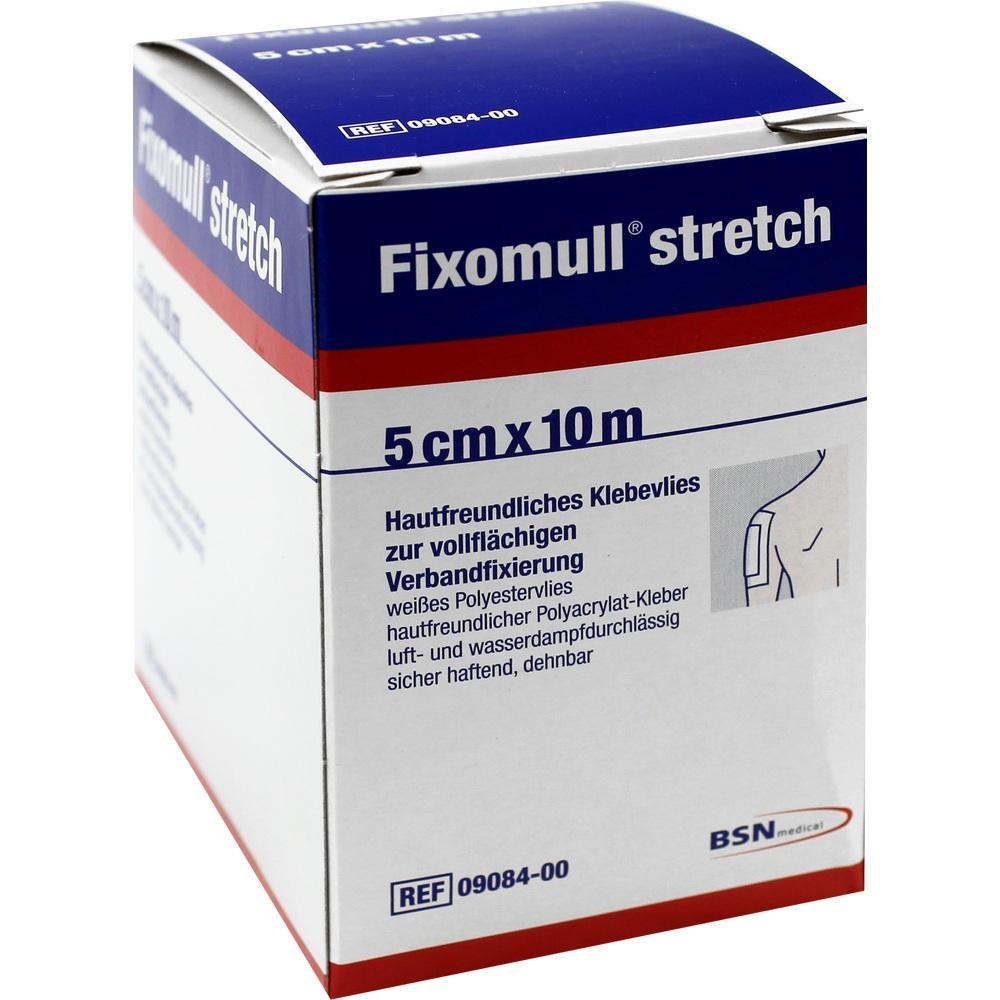 Eine Packung Fixomull stretch Klebeband zur Verbandfixierung.