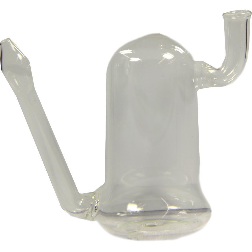 Durchsichtiges Glasgerät mit zwei Röhren.