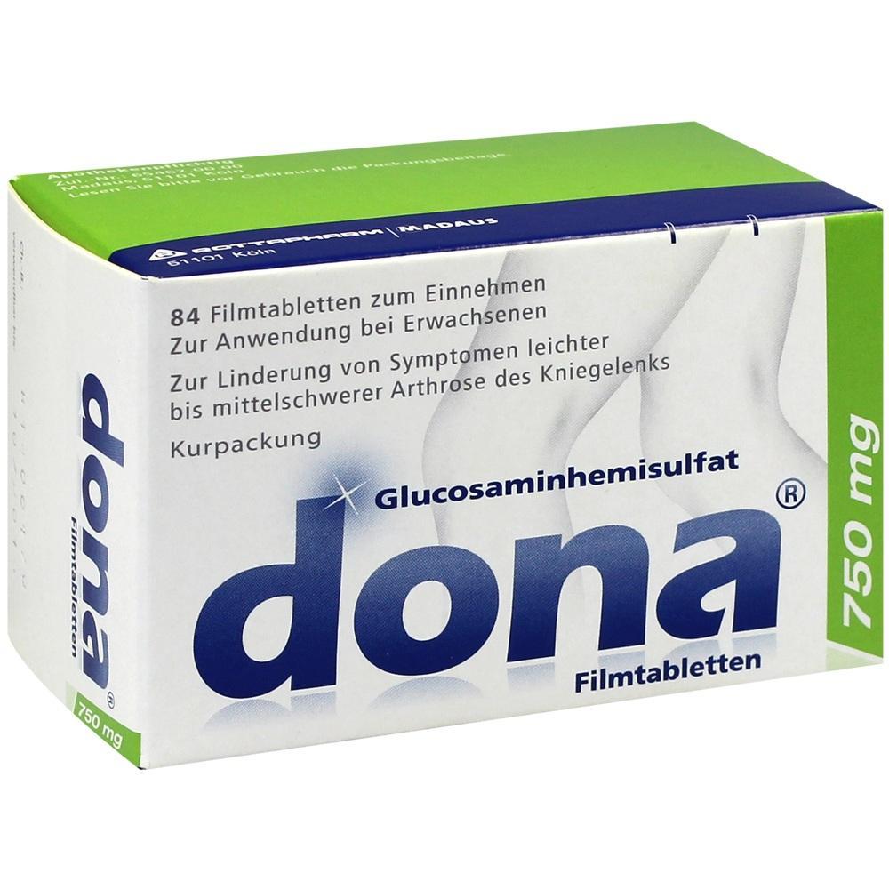 Verpackung von Medikamenten zur Linderung von Knieschmerzen.
