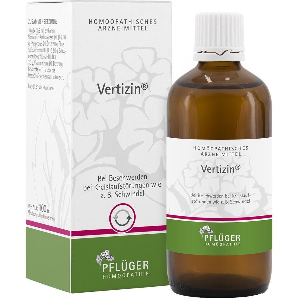 Eine Flasche und Schachtel homöopathisches Mittel gegen Kreislaufbeschwerden.