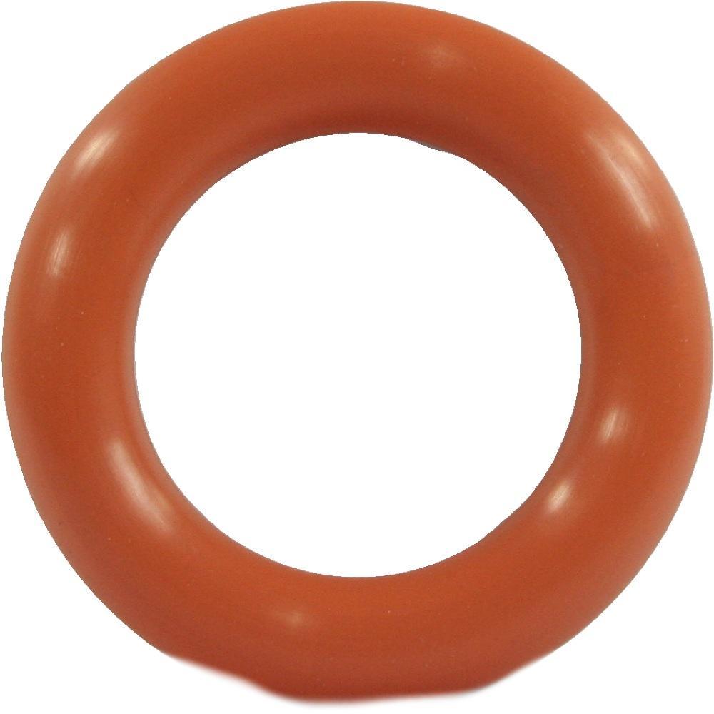 Ein roter, runder Ring aus Gummi ist zu sehen.