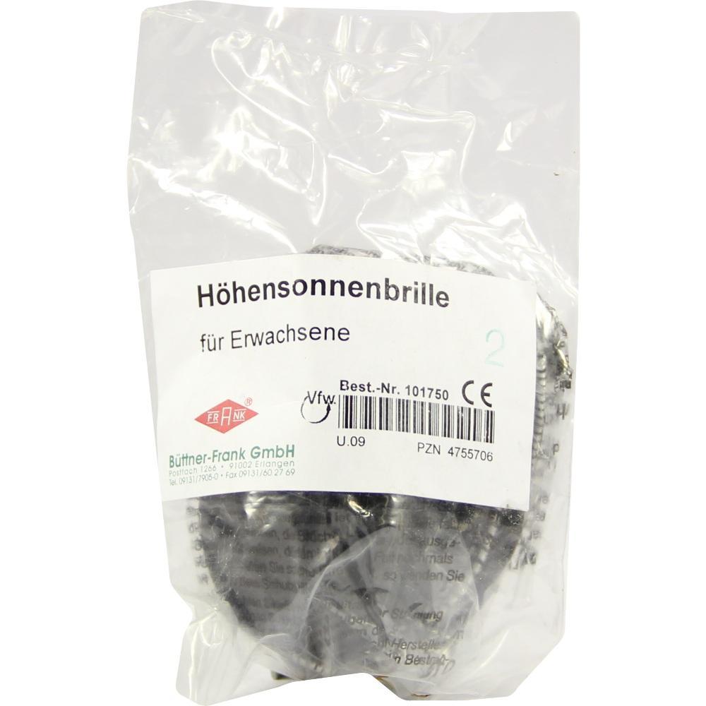 Verpackte Höhensonnenbrille für Erwachsene mit Barcode.