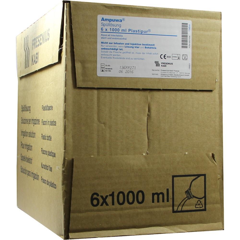 Brauner Karton mit Etikett f&uuml;r 6 Flaschen Sp&uuml;ll&ouml;sung &agrave; 1000 ml.