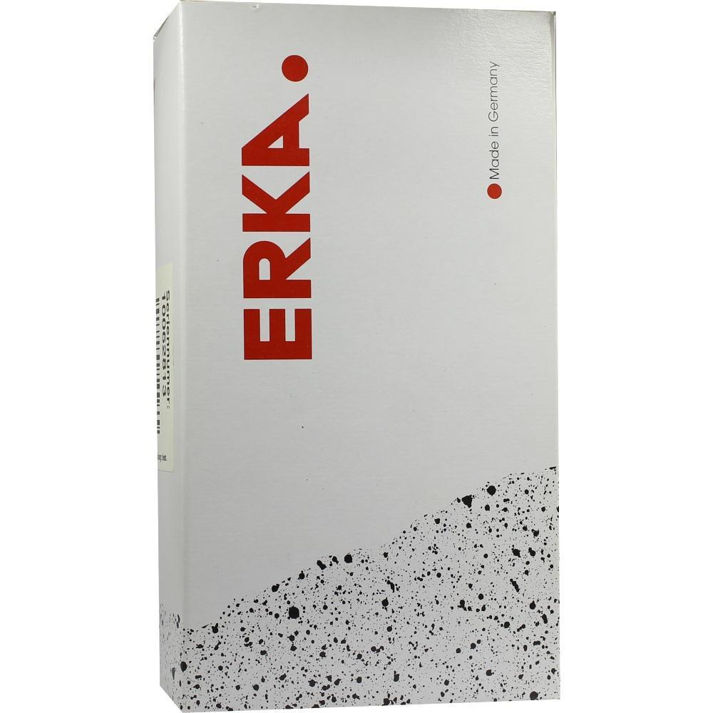 Weiße Schachtel mit rotem "ERKA"-Logo und schwarzem Sprenkelmuster unten.