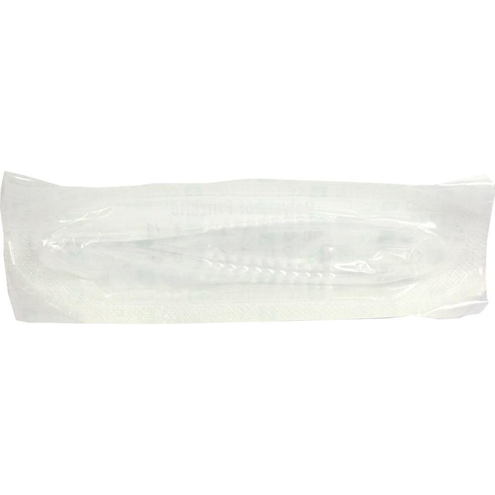 Ein weißer Plastikstrohhalm ist in durchsichtiger Folie verpackt.