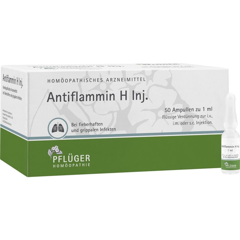 Eine Packung homöopathisches Medikament mit Ampullen für Infektionen.