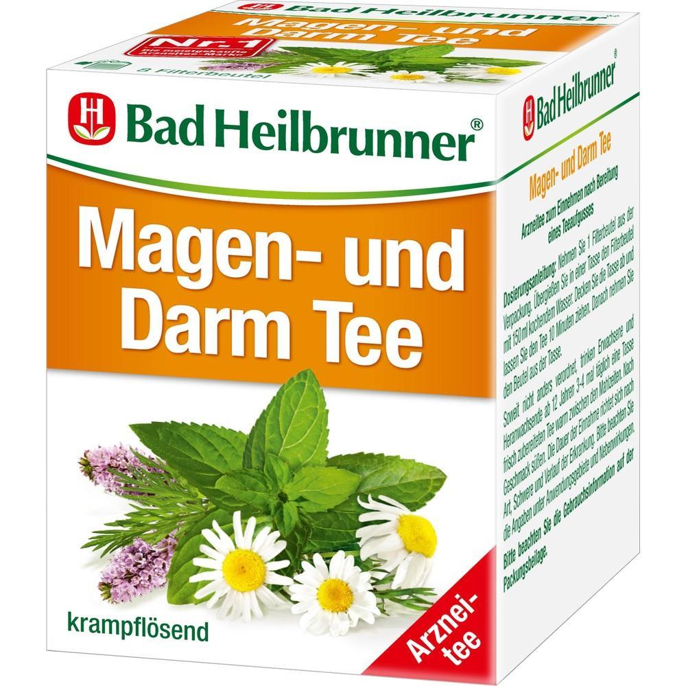 Verpackung von Magen- und Darm-Tee mit Kamille und Minze.