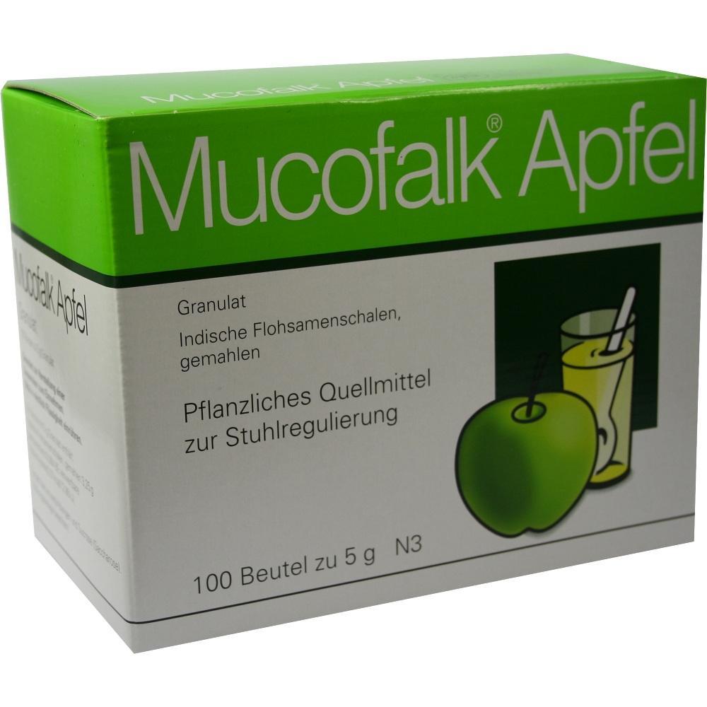 Grüne Packung mit einem Apfel und einem Glas Saft auf der Vorderseite.