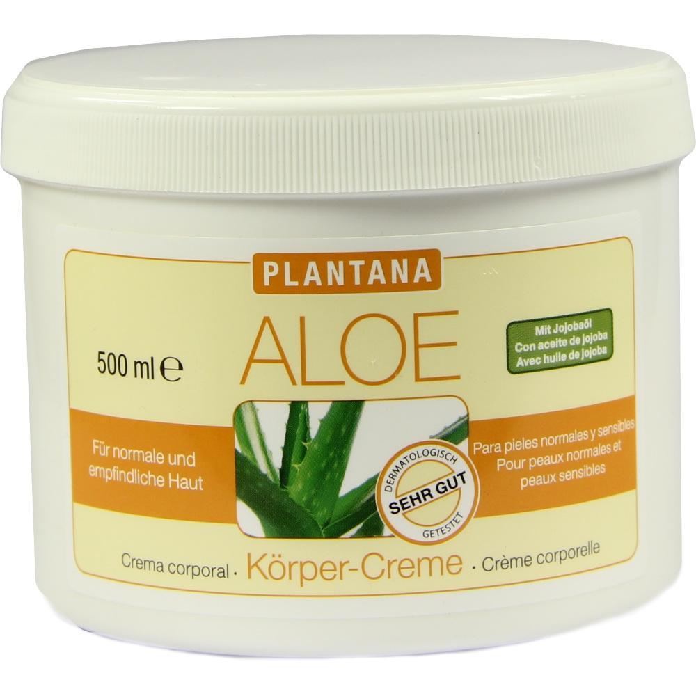 Plastikdose mit Aloe-Körpercreme für normale und empfindliche Haut.