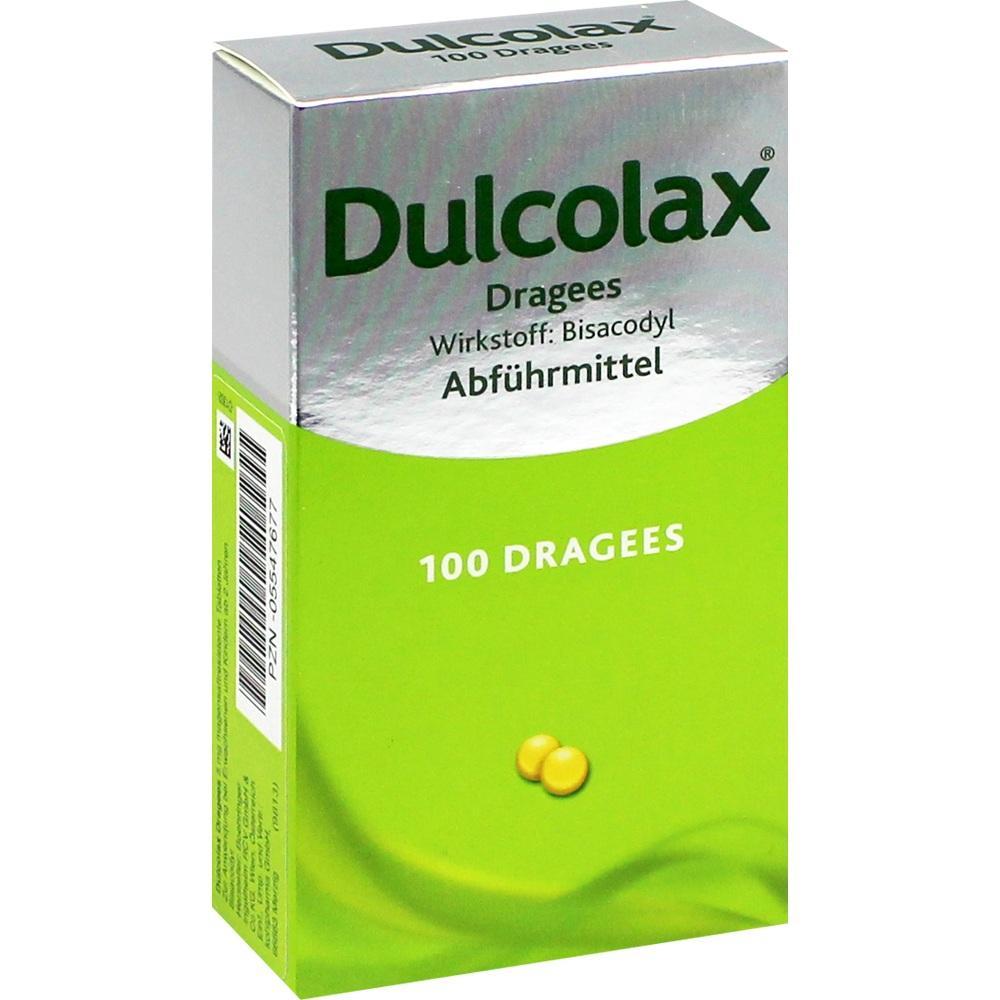 Eine Verpackung mit 100 Abf&uuml;hrmittel-Dragees namens Dulcolax.
