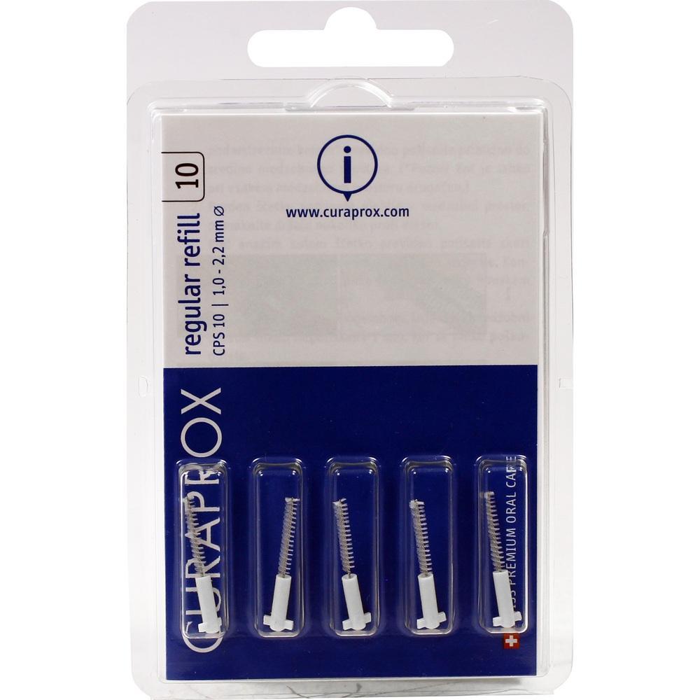 Eine Packung mit vier Ersatzbürsten für Zahnreinigungsgeräte.