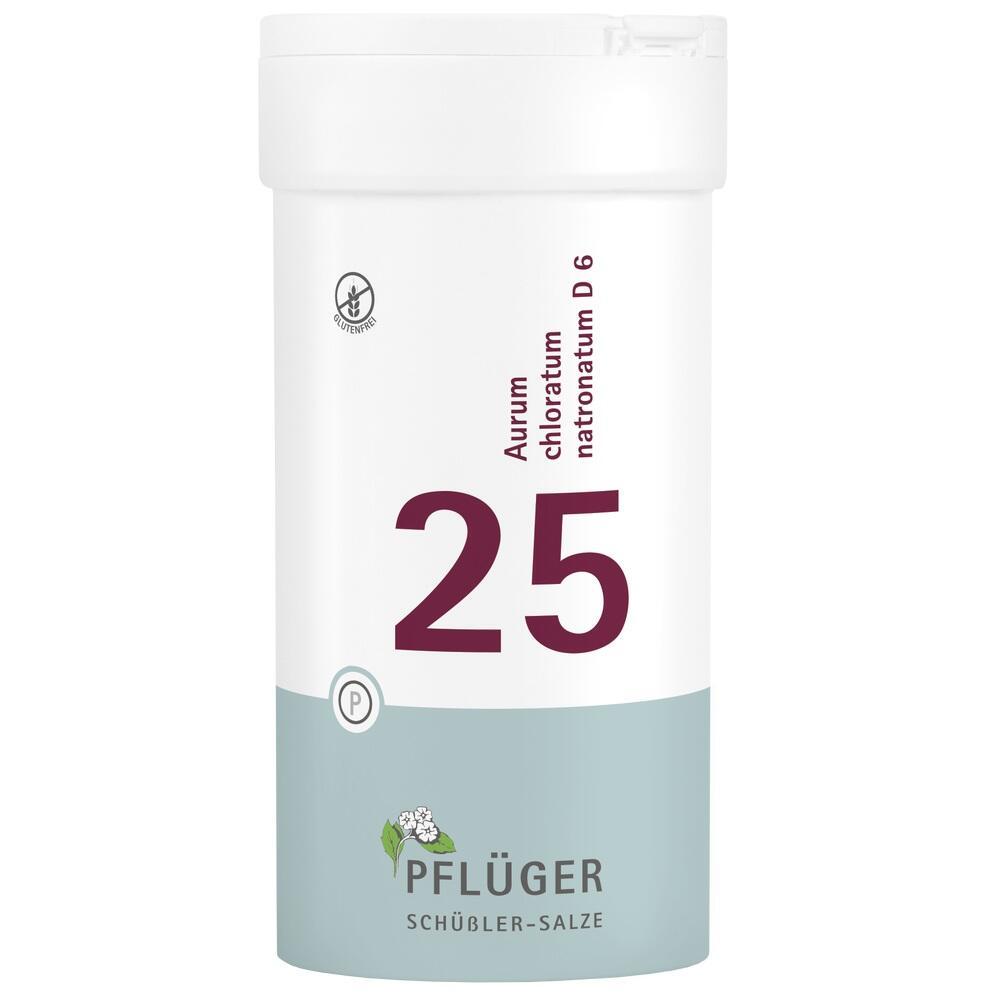 Weiße Dose mit der Aufschrift "25" und "Pflüger Schüßler-Salze".
