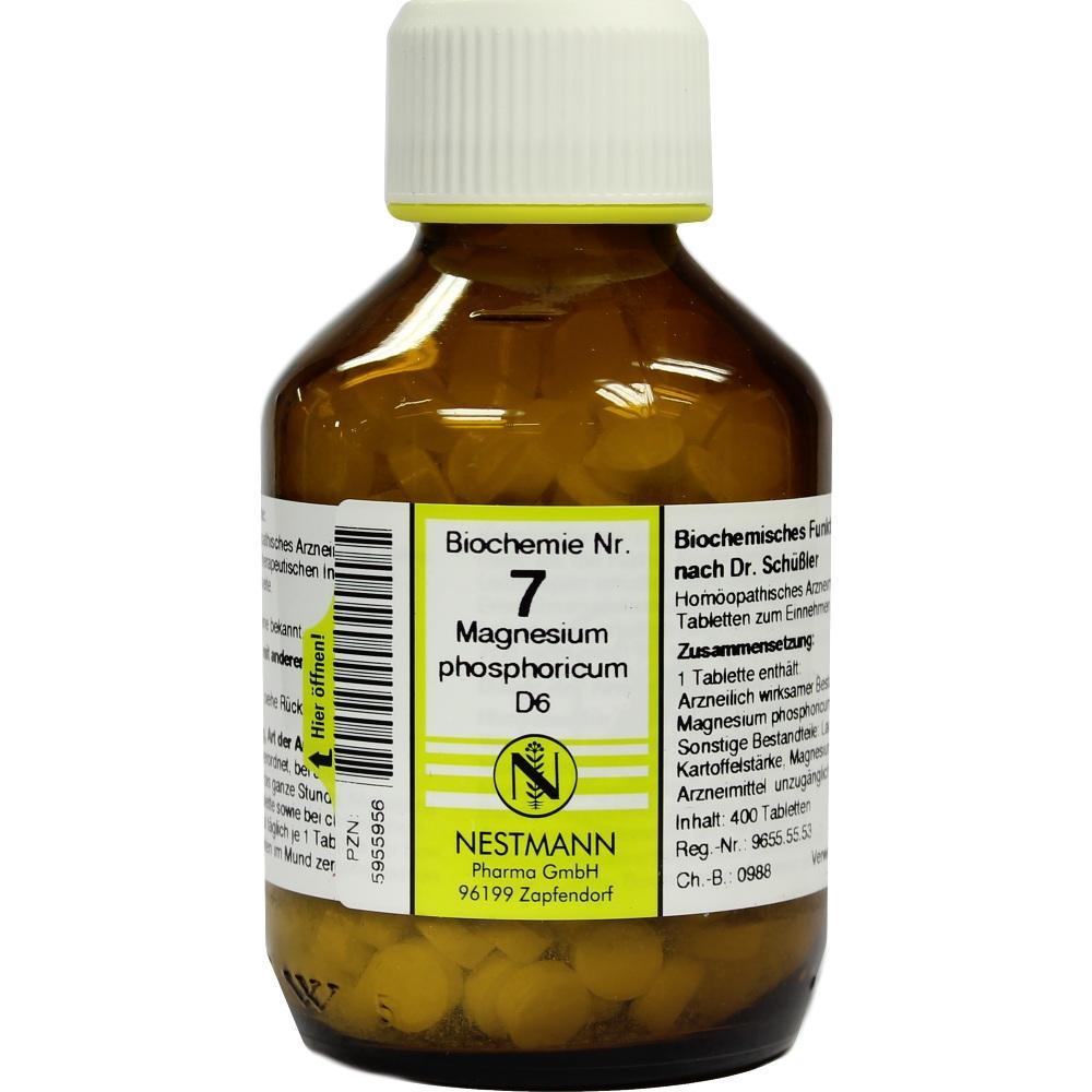 Braunes Fl&auml;schchen mit Etikett "Magnesium phosphoricum D6".