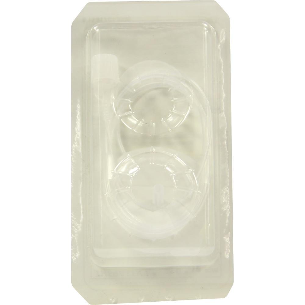 Durchsichtige Verpackung mit zwei runden Beh&auml;ltern innen.