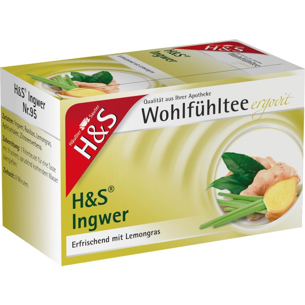 Eine Teepackung mit Ingwer- und Lemongrasgeschmack.