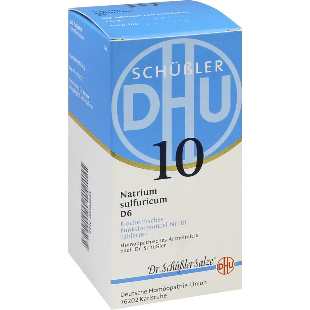 Schachtel mit der Aufschrift "Sch&uuml;&szlig;ler Salze Nr. 10, Natrium sulfuricum D6".