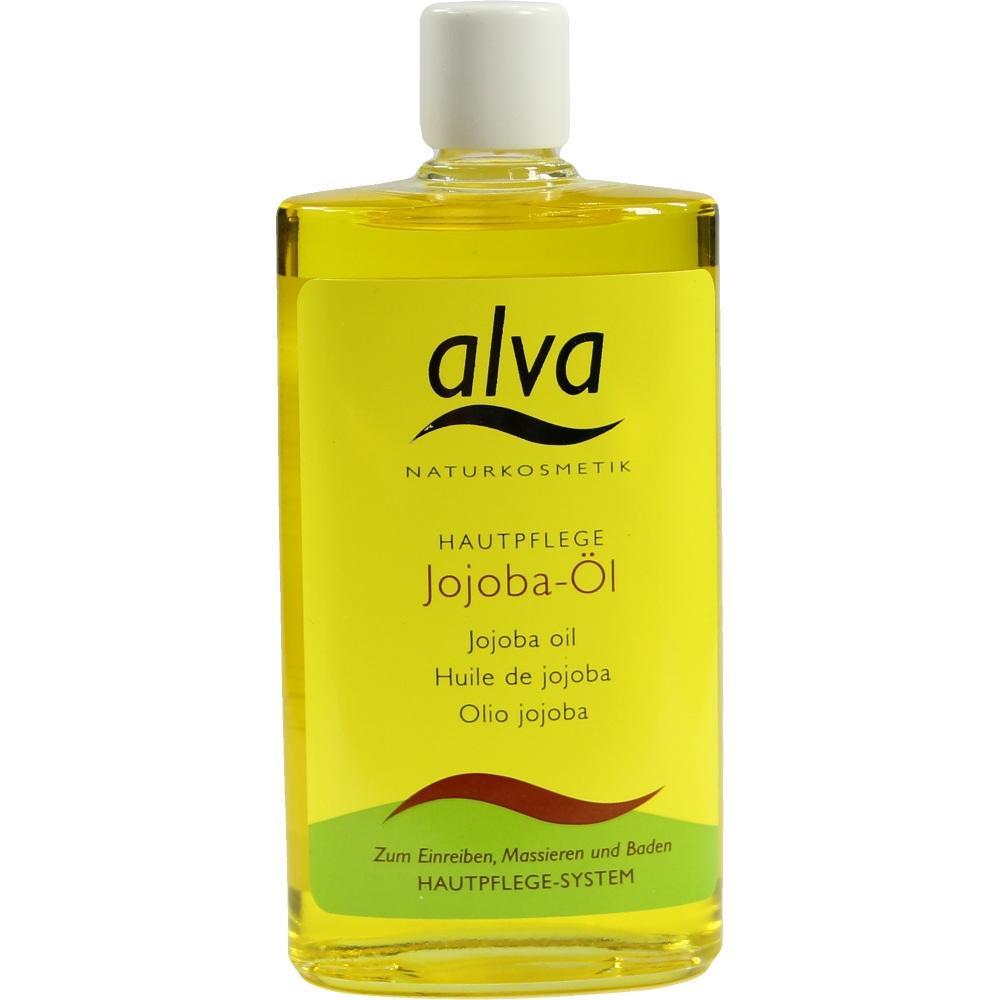 Gelbes Fläschchen mit Jojoba-Öl für Hautpflege.