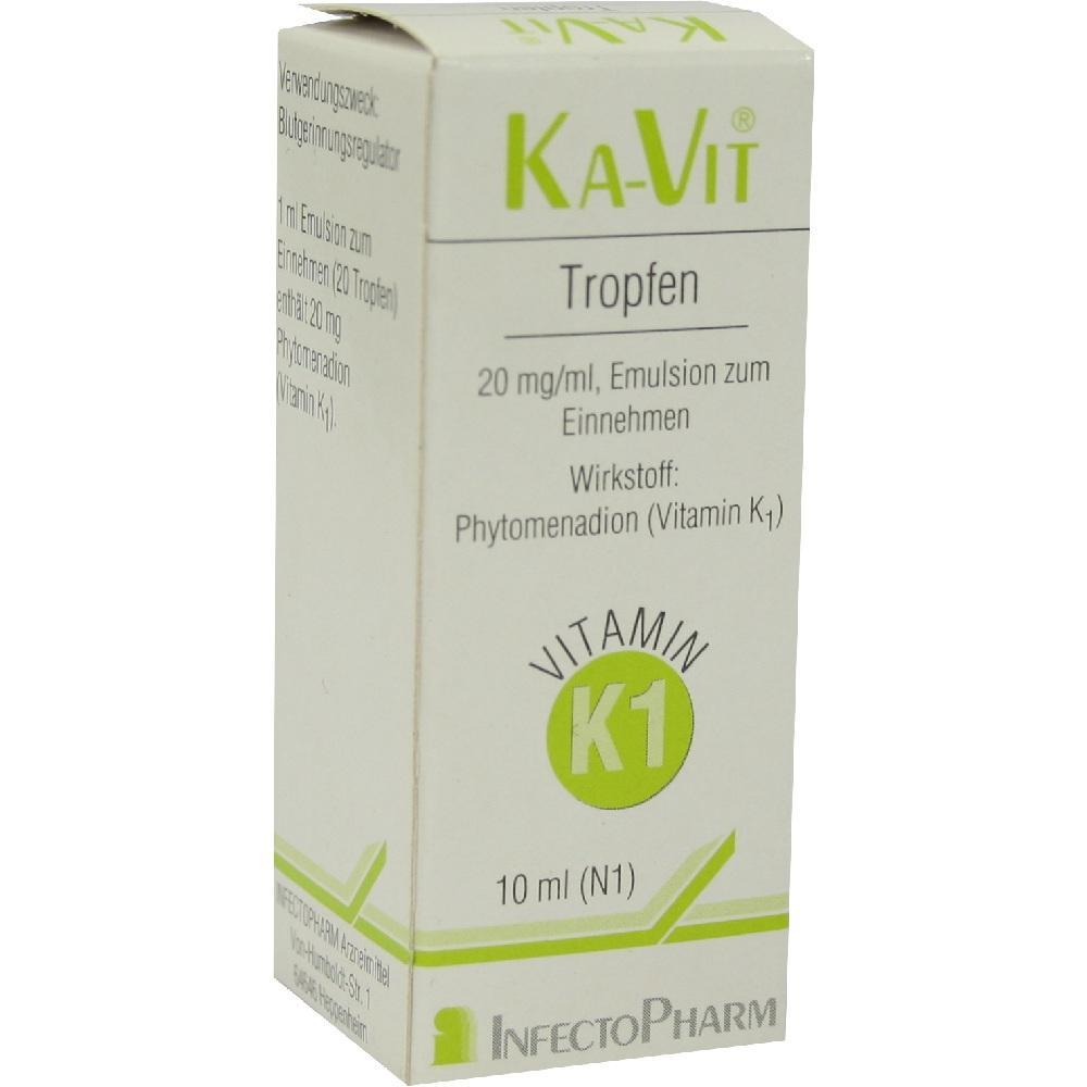 Verpackung einer Vitamin K1-Emulsion mit 20 mg/ml f&uuml;r die Einnahme.