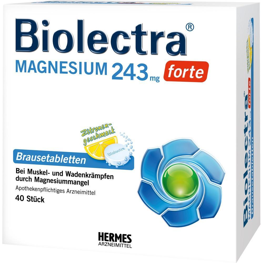 Verpackung von Magnesium-Brausetabletten mit Zitronengeschmack gegen Krämpfe.