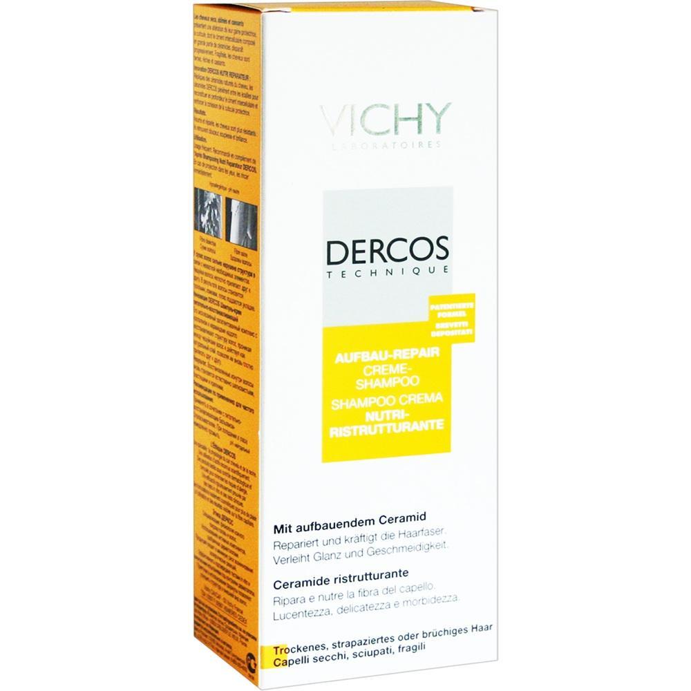 Verpackung eines "Dercos Technique" Aufbau-Repair Creme-Shampoos von Vichy.