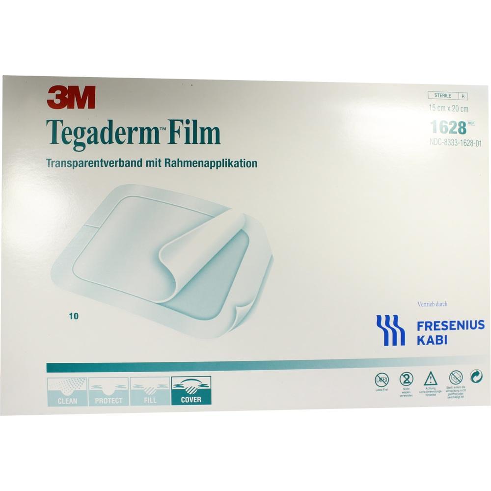 Verpackung eines transparenten Verbands der Marke 3M Tegaderm Film.