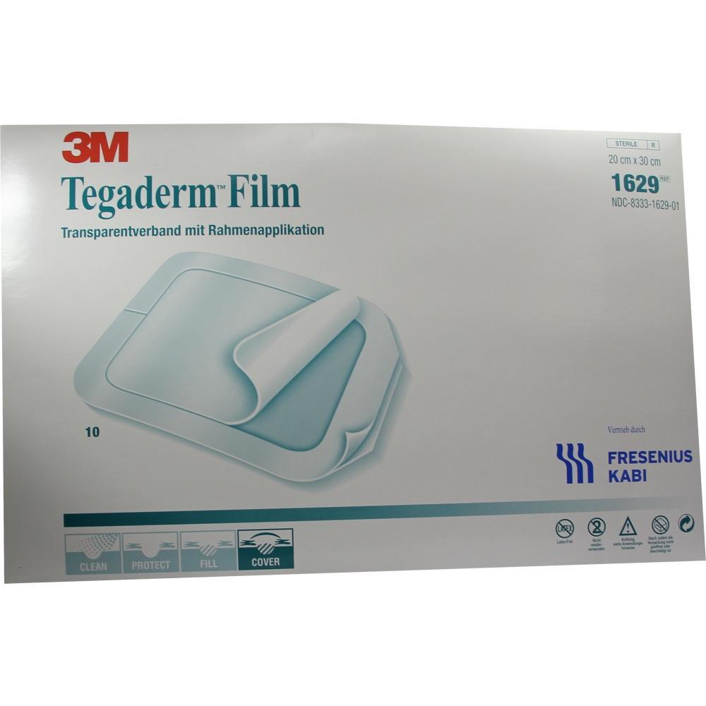 Eine Verpackung von 3M Tegaderm, einem transparenten Verband mit Rahmenapplikation.