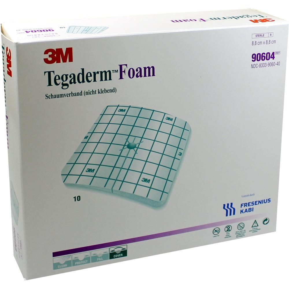 Eine Packung mit 3M Tegaderm Schaumverband.