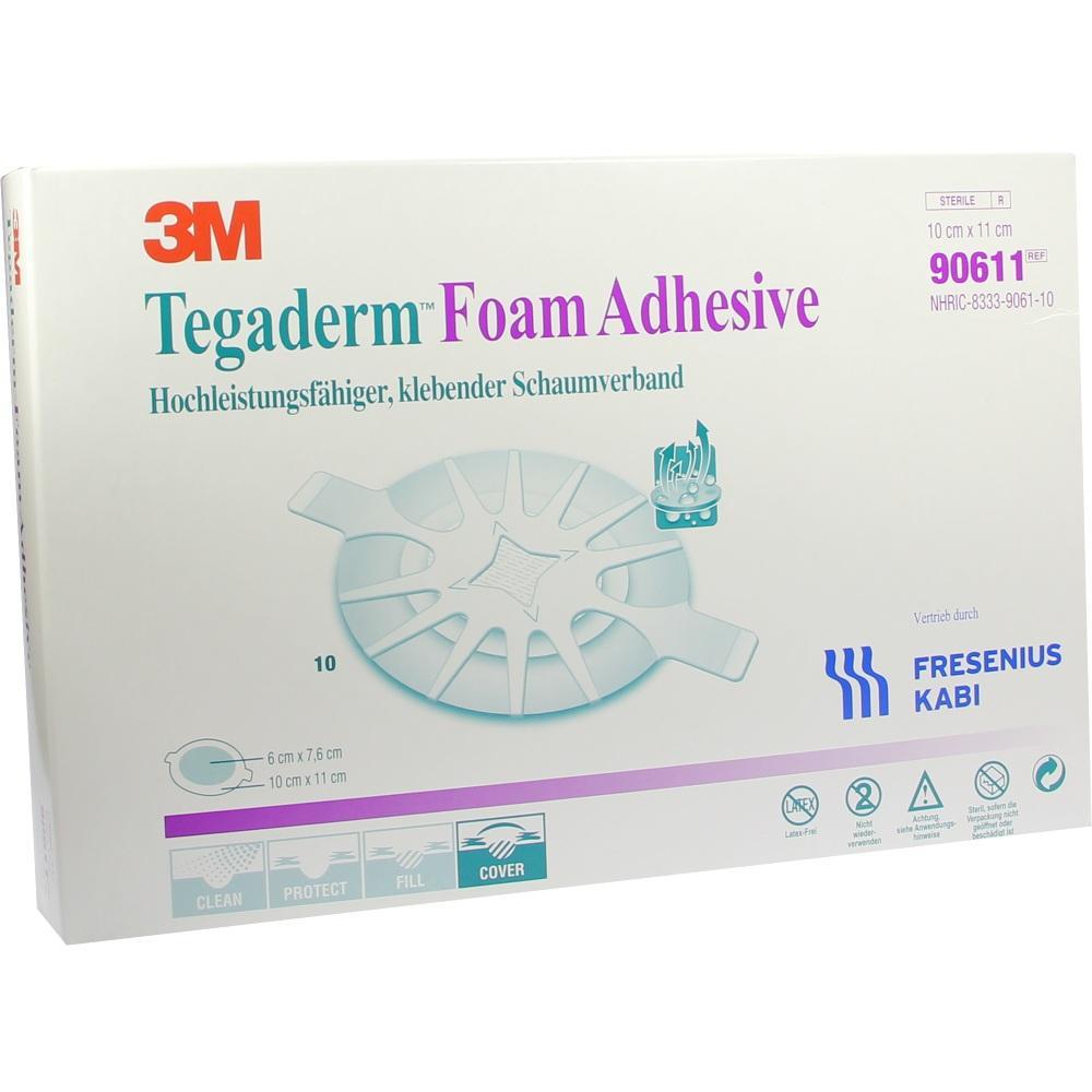 Verpackung eines klebenden Schaumverbands der Marke 3M Tegaderm.
