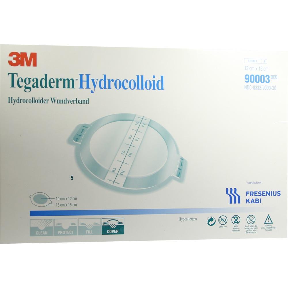 Verpackung eines Wundverbandes namens Tegaderm Hydrocolloid von 3M.