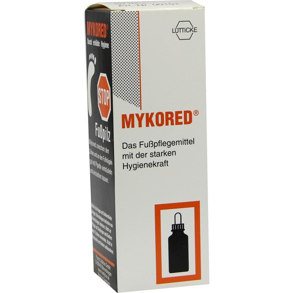 Verpackung von Mykored-Fußpflege gegen Fußpilz mit starker Hygienekraft.