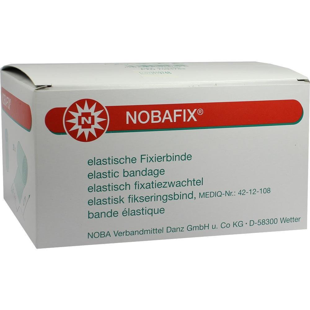 Eine wei&szlig;e Schachtel mit der Aufschrift &bdquo;NOBAFIX elastische Fixierbinde&ldquo;.