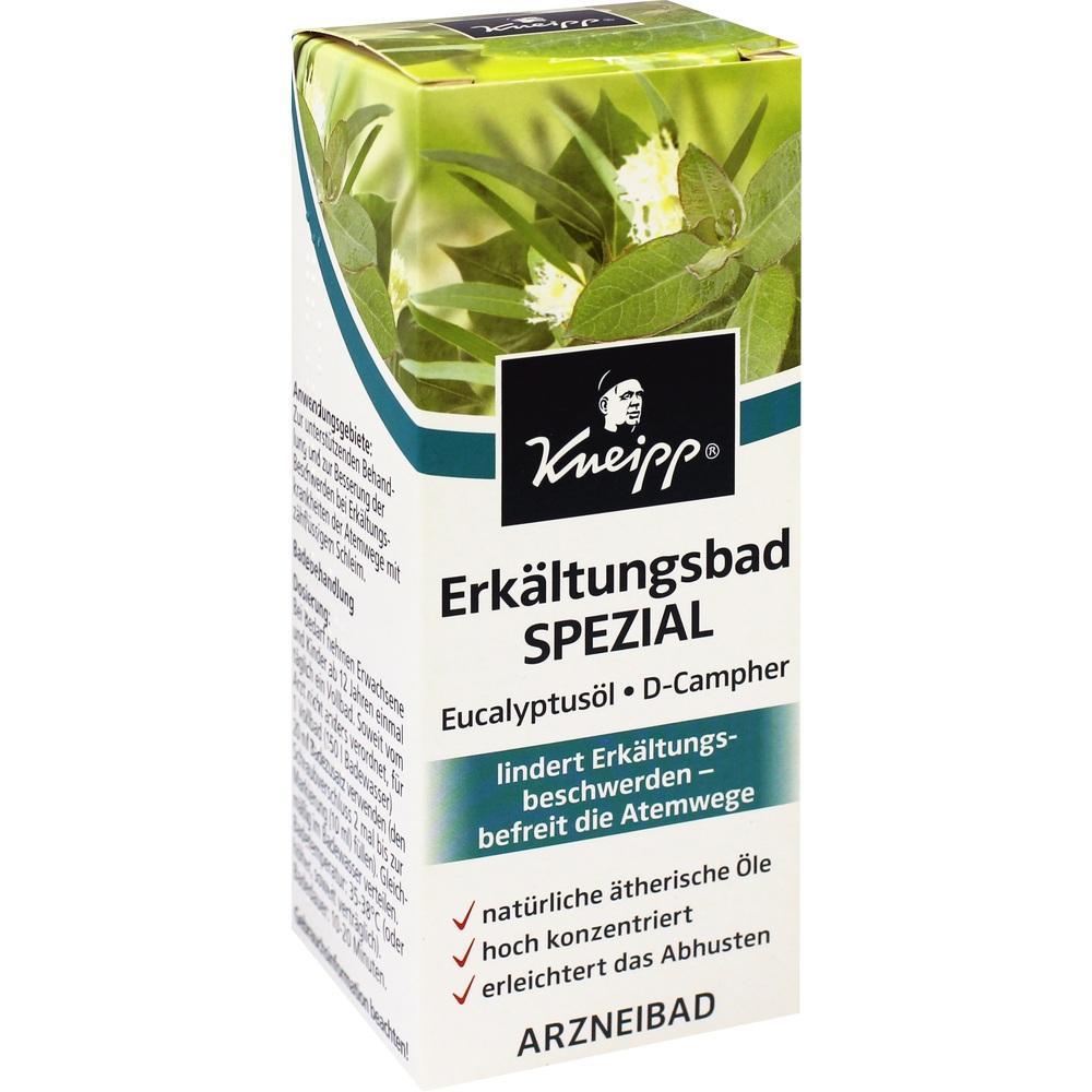 Verpackung von Kneipp Erkältungsbad mit Eukalyptusöl und D-Campher.