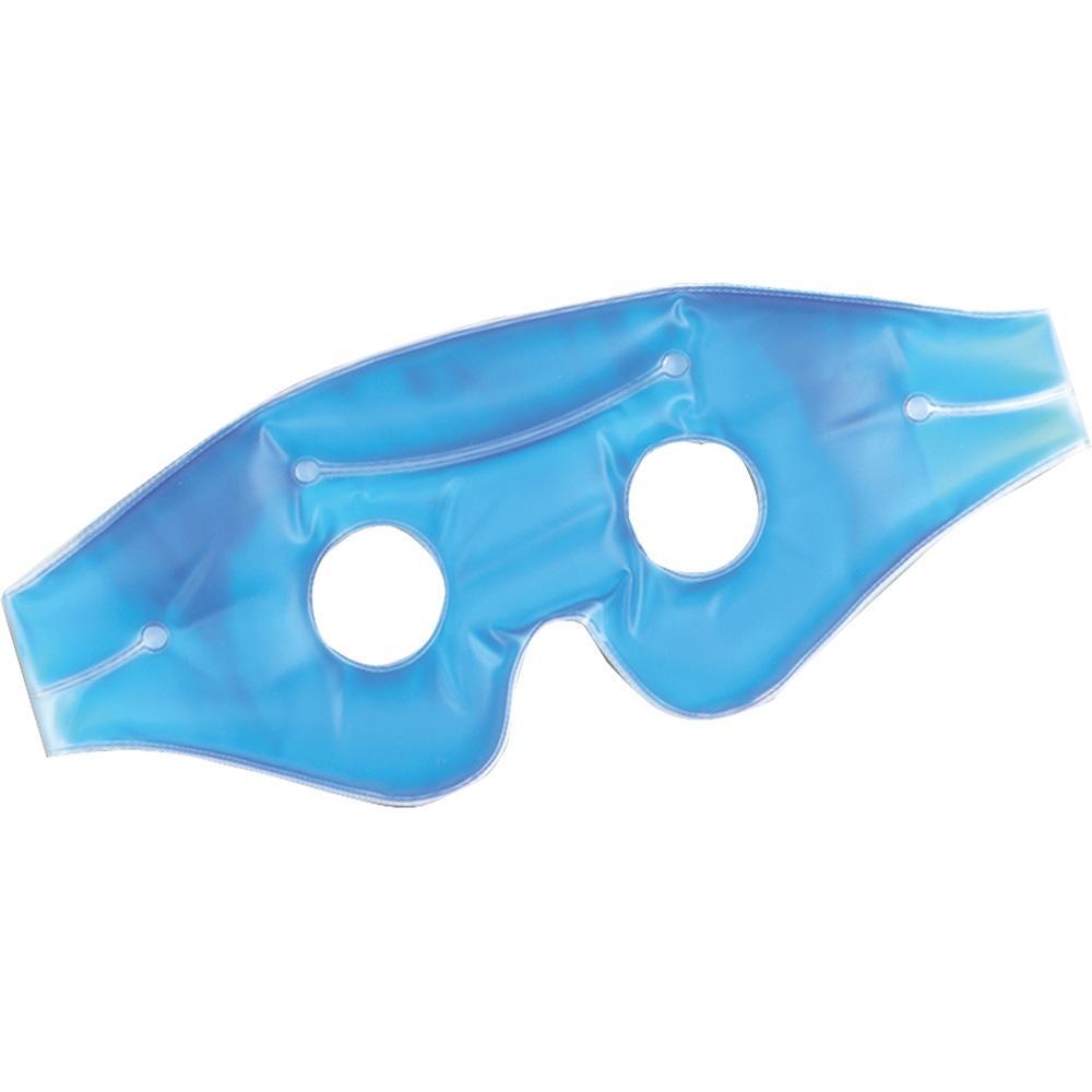 Blaue Gel-Augenmaske mit zwei L&ouml;chern f&uuml;r die Augen.