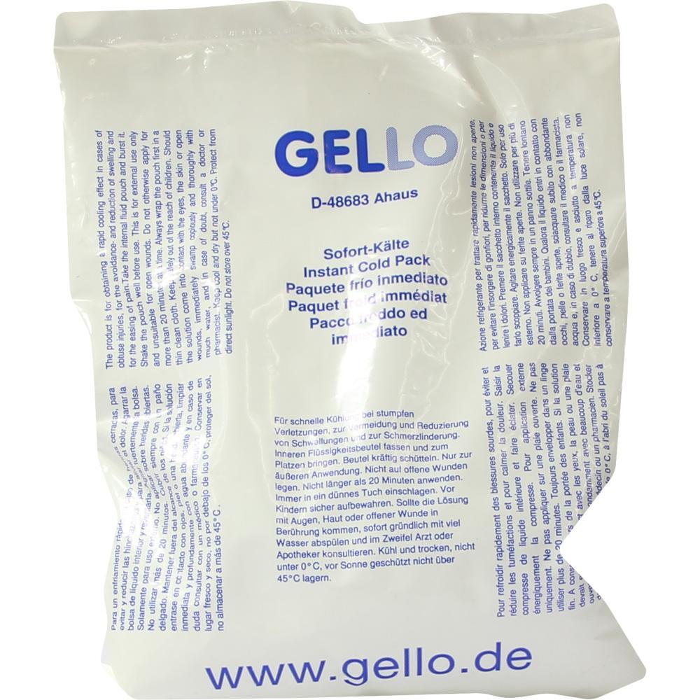 Eine Verpackung von einem Sofort-K&auml;ltepack, bedruckt mit Informationen in mehreren Sprachen.