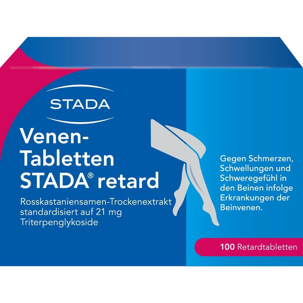 Verpackung von Venen-Tabletten für die Linderung von Beinschmerzen und Schwellungen.