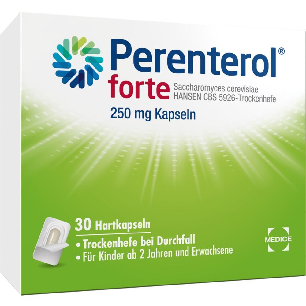 Schachtel mit Kapseln f&uuml;r Durchfall, geeignet f&uuml;r Kinder ab 2 Jahren und Erwachsene.